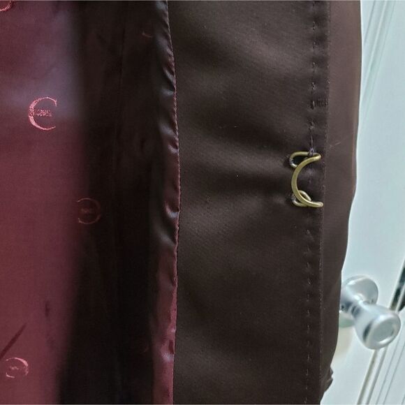Roberto Just Cavalli Coat Womens S Italy 40 Brown Scuba Long Lined Quiet Luxury - Picture 6 of 15